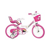 Dino Bikes Unikornis rózsaszín-fehér kerékpár 14-es méretben