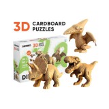 Dínó trió 3D festhető karton puzzle (Cartonic)