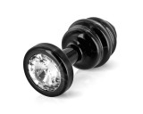 DIOGOL Anni - bordázott anál plug - fekete - (3cm)