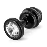 DIOGOL Anni - bordázott anál plug - fekete - (3cm)