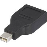 DisplayPort átalakító adapter, 1x mini DisplayPort dugó - 1x DisplayPort aljzat, aranyozott, fekete, Renkforce (RF-4174572)