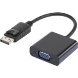 DisplayPort - VGA átalakító adapter, 1x DisplayPort dugó - 1x VGA aljzat, aranyozott, fekete, Renkforce (RF-4212174)