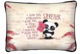 Díszpárna, a legszebb érzés, panda maci, szerelmes ajándék