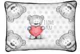 Díszpárna, I love you, 5 szürke maci, szerelmes ajándék