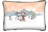 Díszpárna karácsonyra, maci és hóember