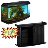 DIVERSA Akvárium STARTUP 80 LED EXPERT 17W - íves + COMFORT fekete állvány