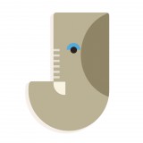 Djeco Állatdekor betű - J - Graphic animal letter