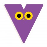 Djeco Állatdekor betű - V - Graphic animal letter