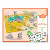 Djeco: Design by Djeco Matricázós sztorik 3D Állati élőhelyek - Lift-up stickers - Animals