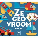 Djeco Geometriai Építő - Fa építőjáték - Ze Geo Vroum - DJ06436