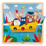 Djeco Hajózás Mackóval - Fa puzzle 25 db - Puzzlo Boat - DJ01816