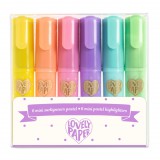 Djeco Lovely Paper Szövegkiemelő mini toll készlet 6 pasztell színben - 6 mini pastel highlighters