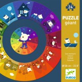 Djeco Ovis Mackó színes napja - Óriás Puzzle - The day - DJ07017
