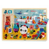 Djeco Repülőtér - Fa puzzle 35 db - Puzzlo Airport - DJ01818