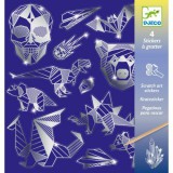 Djeco Vas matricák - Gyémánt matricák - Matrica színező karc technikával - Iron