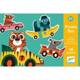 Djeco Versenyautók Puzzle - Kétrészes puzzle 20 db - Racing cars - DJ08148