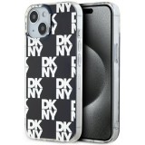 DKNY DKHCP15SHDLCEK IML Checkered Mono Pattern tok iPhone 15 - fekete