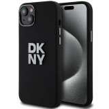 DKNY DKHCP15SSMCBSK Liquid Silicone Metal Logo tok iPhone 15 - fekete