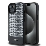 DKNY DKHMP15SPSOSPK Leather Printed Pattern Metal Logo MagSafe-kompatibilis tok iPhone 15 - fekete