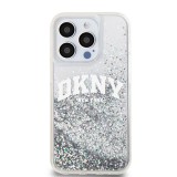 DKNY iPhone 14 Pro Arch LOGO Glitter műanyag Telefon tok - Átlátszó (DKHCP14LLBNAET)