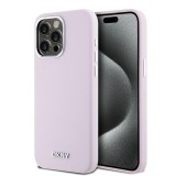 DKNY iPhone 14 Pro Max MagSafe Fém LOGO keménykeretes Szilikon Telefon tok - Pink (DKHMP14XSMCHLP)