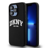 DKNY iPhone 15 Pro MagSafe Arch LOGO keménykeretes Szilikon Telefon tok - Fekete (DKHMP15LSNYACH)