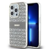 DKNY iPhone 15 Pro MagSafe Mintás középcsíkkal PC TPU Telefon tok - Bézs (DKHMP15LHRHSEE)