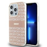 DKNY iPhone 15 Pro MagSafe Mintás középcsíkkal PC TPU Telefon tok - Pink (DKHMP15LHRHSEP)