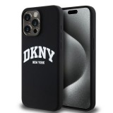 DKNY iPhone 15 Pro Max MagSafe Arch LOGO keménykeretes Szilikon Telefon tok - Fekete (DKHMP15XSNYACH)