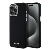 DKNY iPhone 15 Pro Max MagSafe Fém LOGO keménykeretes Szilikon Telefon tok - Fekete (DKHMP15XSMCHLK)