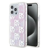 DKNY iPhone 15 Pro Max multiLOGO Glitter műanyag Telefon tok - Pink (DKHCP15XLCPEPP)
