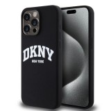 DKNY Liquid Silicone Arch Logo MagSafe tok iPhone 14 Pro Max készülékhez fekete