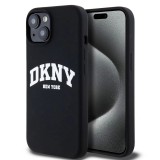 DKNY Liquid Silicone Arch Logo MagSafe tok iPhone 15 készülékhez fekete