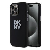 DKNY Liquid Silicone Metal Logo  Apple iPhone 15 Pro hátlap tok, fekete, DKHCP15LSMCBSK