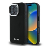 DKNY Plain Silver Logo iPhone 16 Pro Max MagSafe hátlap tok, fekete DKHMP16XPSCMCLK