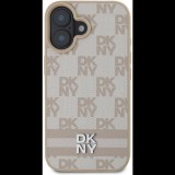 DKNY PU Leather Checkered Pattern and Stripe iPhone 16 Pink tok (DKHCP16SPCPTSSP)
