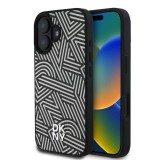DKNY PU Leather Crosswalk Pattern Magsafe tok iPhone 16 készülékhez elefántcsont