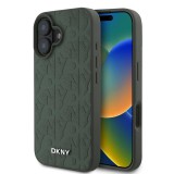 DKNY PU Leather Grid Pattern Magsafe tok iPhone 16 készülékhez zöld