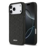 DKNY PU Leather Grid Pattern Magsafe tok iPhone 17 Pro Max készülékhez fekete