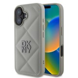 DKNY PU Leather Quilted Stack Logo tok iPhone 16 készülékhez szürke