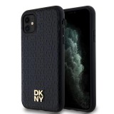 DKNY PU Leather Repeat Pattern Stack Logo MagSafe tok iPhone 11 készülékhez fekete
