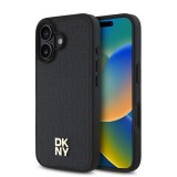 DKNY PU Leather Repeat Pattern Stack Logo MagSafe Tok iPhone 16 készülékhez fekete