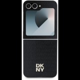 DKNY PU Leather Repeat Pattern Stack Logo Samsung Galaxy Z Flip6 Black tok (DKHCZF6PSHRPSK)