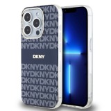 DKNY PU Leather Repeat Pattern Tonal Stripe iPhone 13 Pro tok, kék