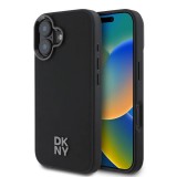 DKNY PU Leather Stack Logo Magsafe tok iPhone 16 készülékhez fekete