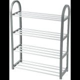 DOCHTMANN Cipőállvány 50 × 19 × 66 cm, 4 polc, szürke, műanyag (16781)