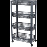 DOCHTMANN Gurulós tárolókocsi, 4 polcos, 46,5×26×78,8 cm, szürke (51066)