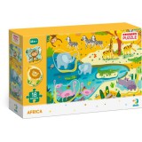 Dodo: Afrika puzzle kivehető elemekkel - 18 darabos