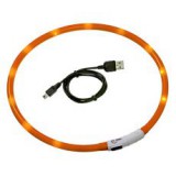 DOG FANTASY Világító LED nyakörv kutyák részére - 70 cm, narancs