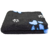 Dogledesign DryBed VetBed A+ - Csúszásmentes kisállatfekhely - fekete-kék nagy mancsos